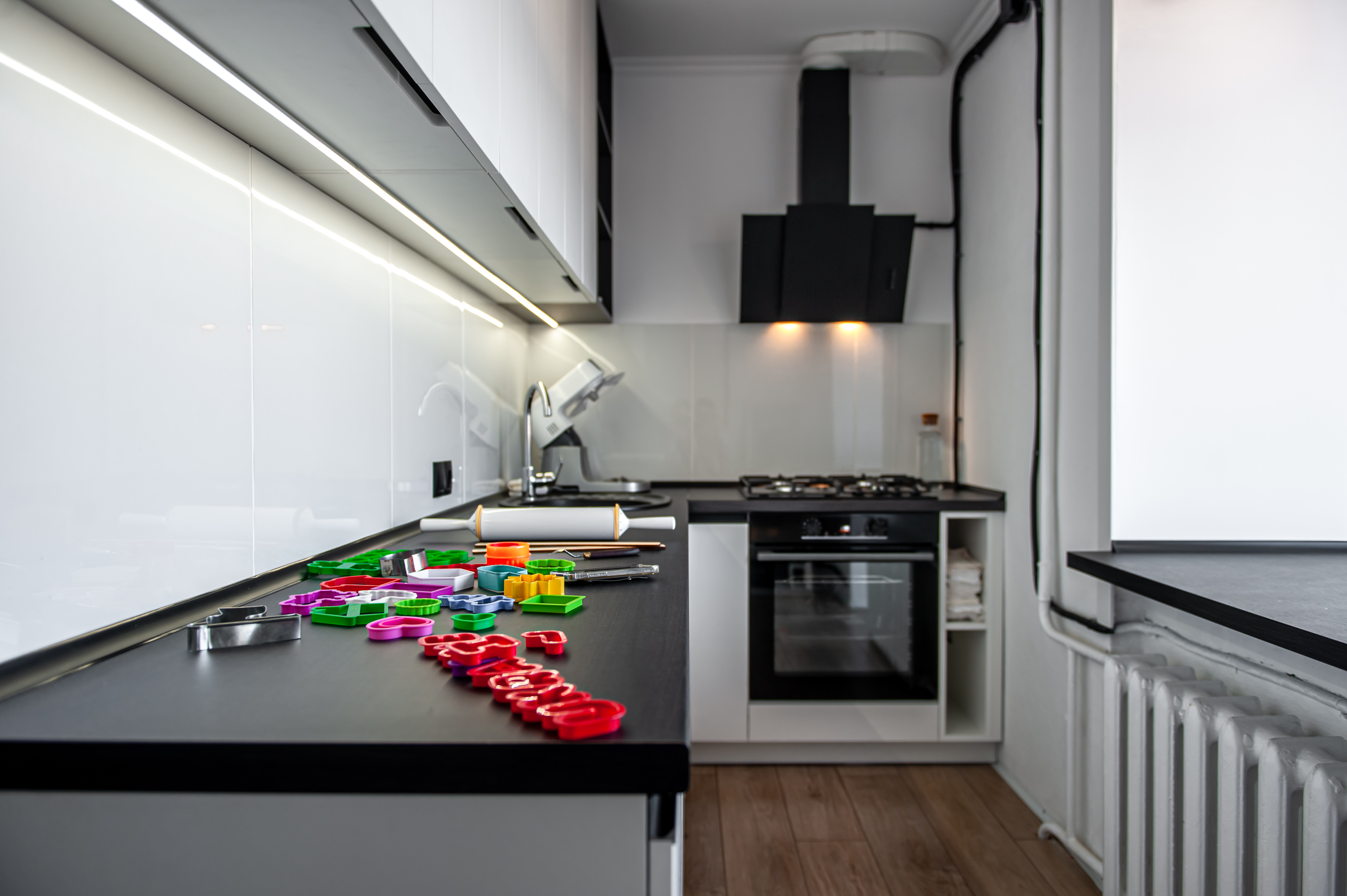 Premium modular kitchen in warm finish
